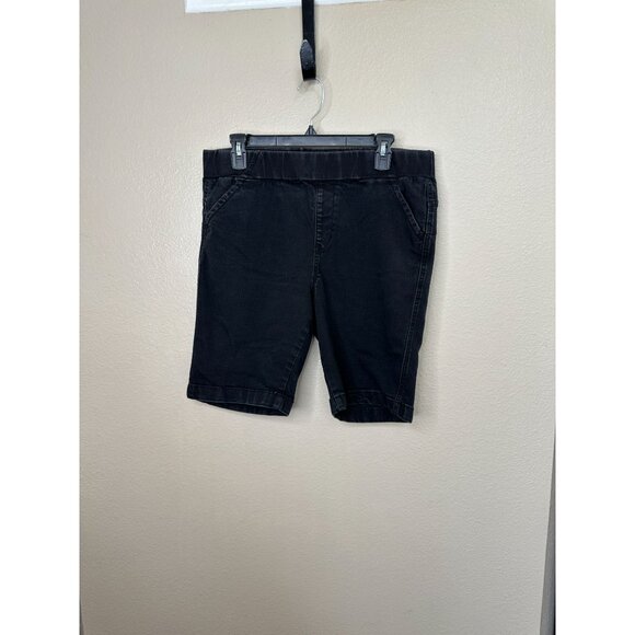 H&H By Harmony & Havoc Womens Black Shorts 14 pull on elastic cottton long - Picture 1 of 7